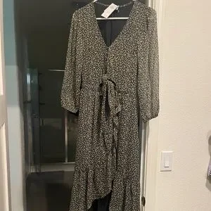 disco midi dress Mock Neck Disco Dot Midi Dress